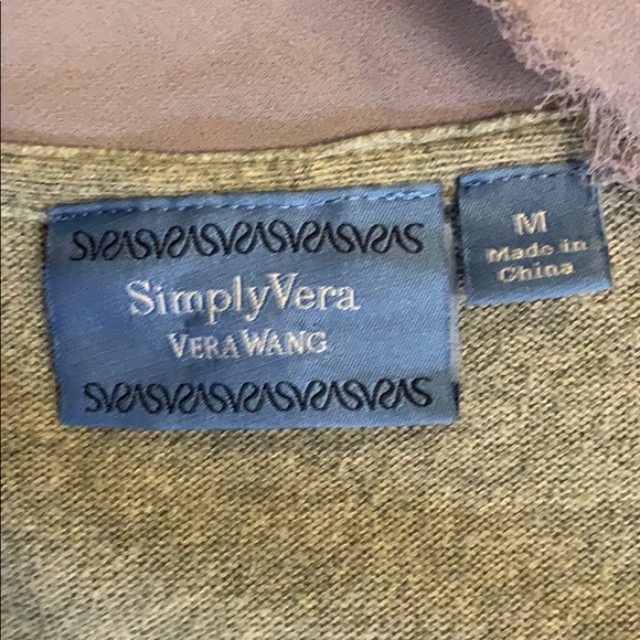 Vera Wang Gray Vneck Cardigan SzM - Picture 2 of 6